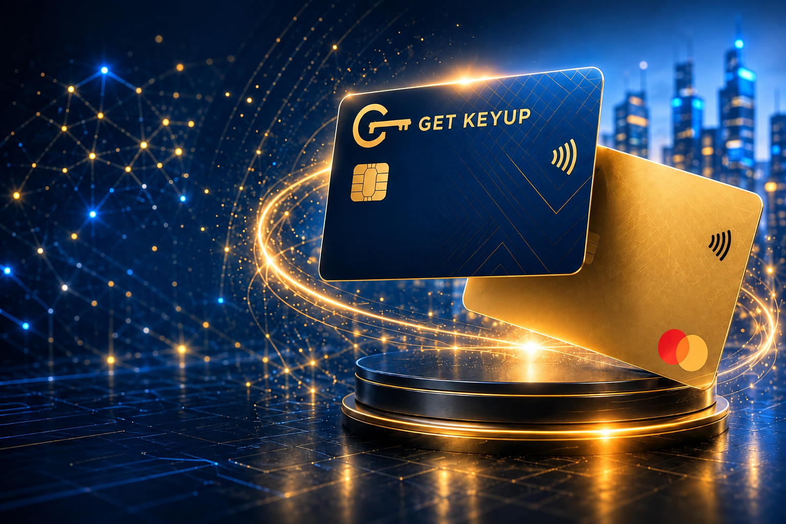 Premium Get Keyup bank cards — Visa and Mastercard with contactless payment